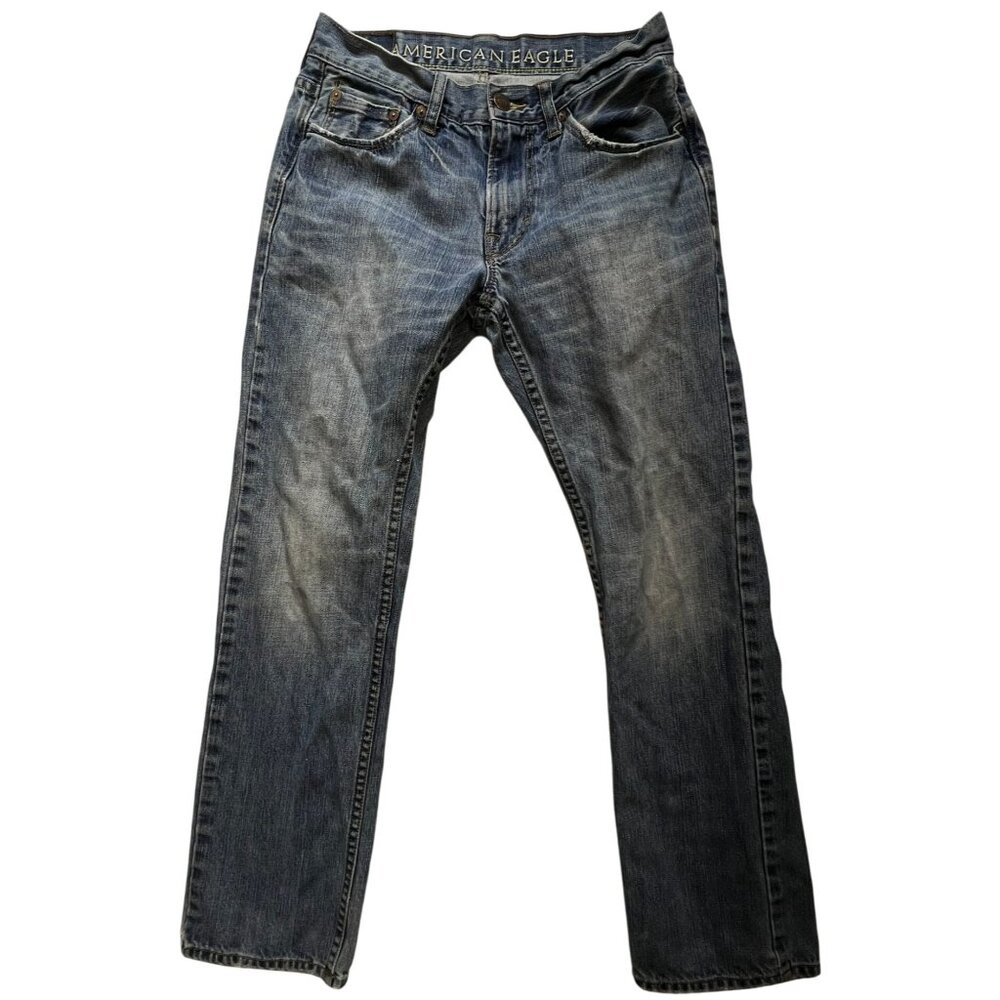 American Eagle Men's Slim Straight Jeans Stretch Denim Size 29x30 Blue Dark Wash